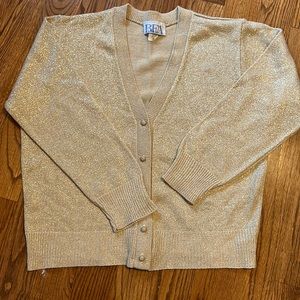 Vintage metallic v-neck cardigan sweater